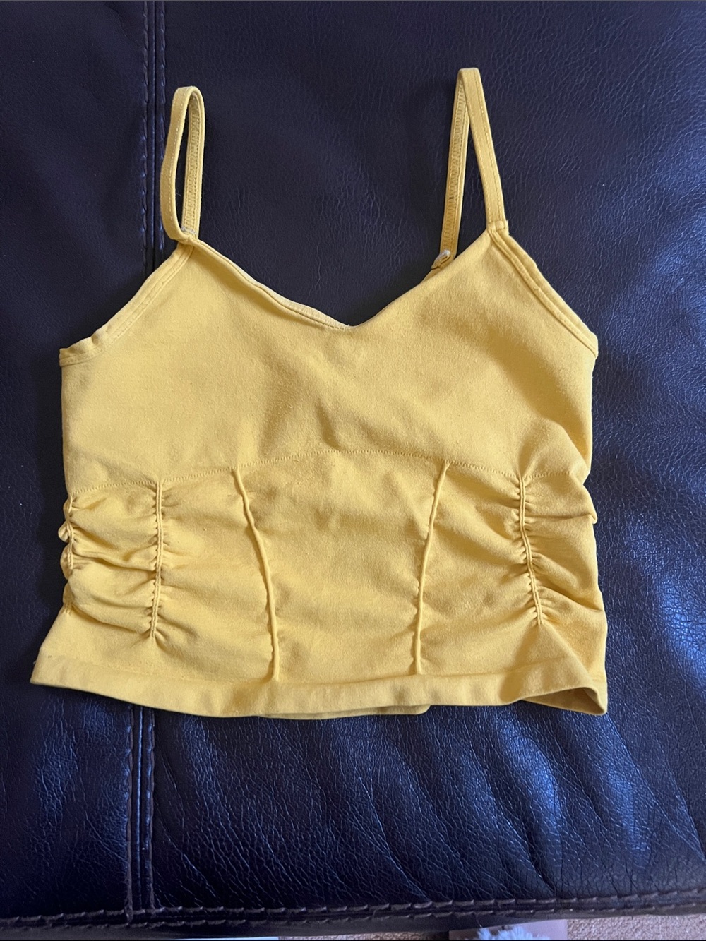 Free People Yellow Ruched Cami